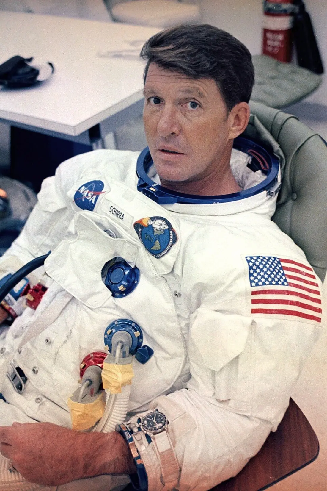 Wally Schirra, Omega Speedmaster/Wikimedia Commons